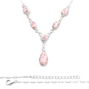 Natrolite Teardrop Pear Sterling Silver Neckalace